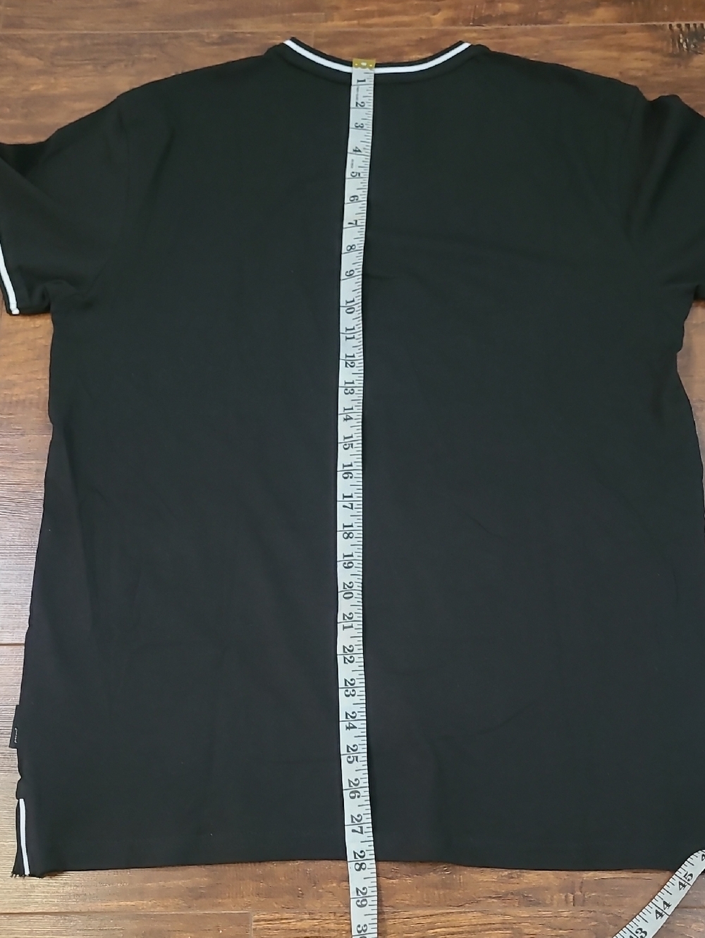 Scott James Black V-Neck Short Sleeve Men's Shirt with Contrast Trim Size Large - Picture 9 of 9